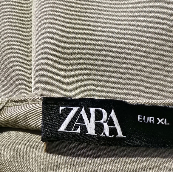 Zara Long Sleeve Satin Blouse Champagne Size XL - Picture 8 of 12